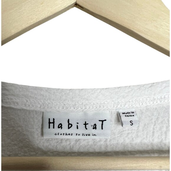 Habitat Women Top White Crinkle Lagenlook Size Small Clothes To Live In - Picture 3 of 6